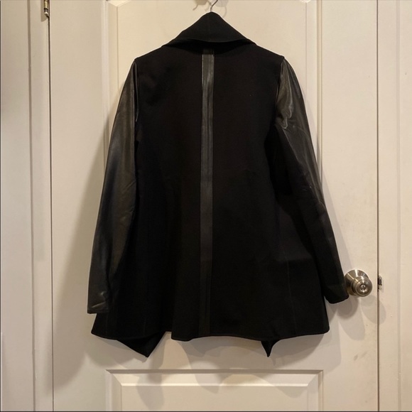 Spanx Faux Leather Drape Front Style Jacket - Picture 7 of 7